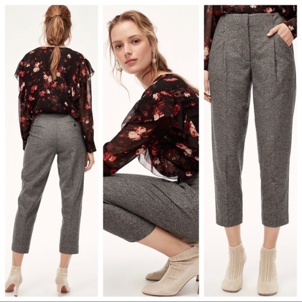 𝅺wilfred Chambery Pant Grey Wool/Cashmere Women’s Size 0 Cropped